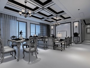 family - kitchen - restaurant 353 Modèle 3D
