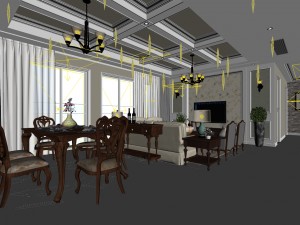 family - kitchen - restaurant 353 Modèle 3D