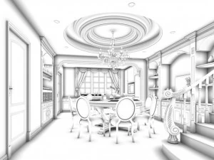 family - kitchen - restaurant 355 3D Model