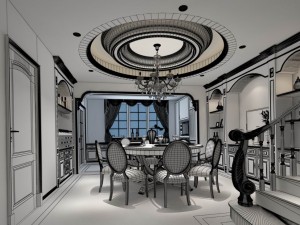 family - kitchen - restaurant 355 3D Model