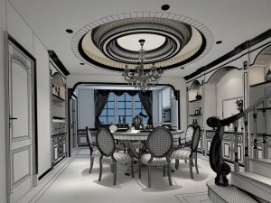 family - kitchen - restaurant 355 3D Model