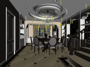 family - kitchen - restaurant 355 3D Model