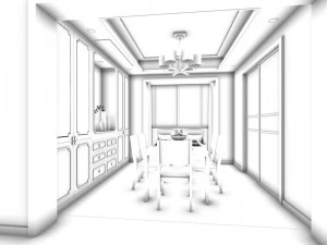 family - kitchen - restaurant 357 3D Model