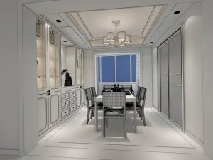 family - kitchen - restaurant 357 3D Model