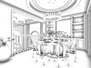 family - kitchen - restaurant 359 3D Модель