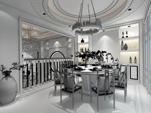 family - kitchen - restaurant 359 3D Модель