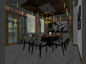 family - kitchen - restaurant 363 3D Model