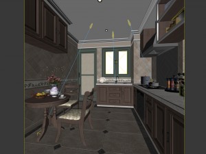 family - kitchen - restaurant 368 3D Model