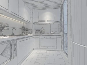 family - kitchen - restaurant 370 3D Model