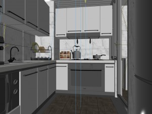 family - kitchen - restaurant 370 3D Model