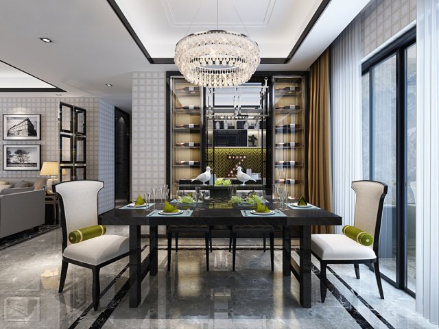 family - kitchen - restaurant 373 3D Model .c4d .max .obj .3ds .fbx .stl .blend 