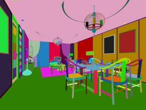 family - kitchen - restaurant 375 Modello 3D