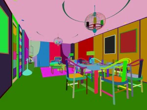 family - kitchen - restaurant 375 3D Model