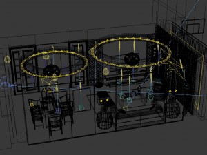 family - kitchen - restaurant 375 Modello 3D