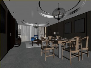 family - kitchen - restaurant 375 Modello 3D