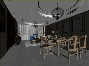 family - kitchen - restaurant 375 3D Model