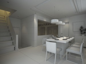 family - kitchen - restaurant 384 Model 3D