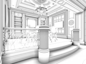 famiglia - cucina - ristorante 399 Modello 3D