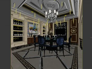famiglia - cucina - ristorante 399 Modello 3D
