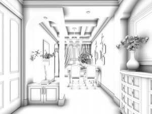 family - kitchen - restaurant 400 3D Model