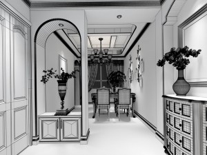 family - kitchen - restaurant 400 3D Модель