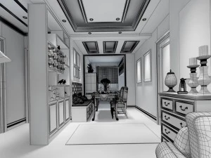 family - kitchen - restaurant 402 3D Model