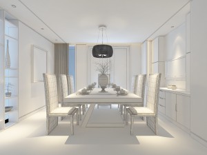 family - kitchen - restaurant 408 Model 3D