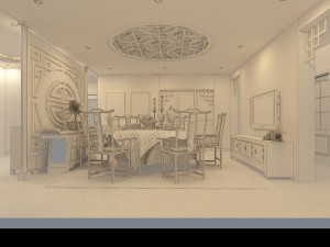 family - kitchen - restaurant 414 3D Model