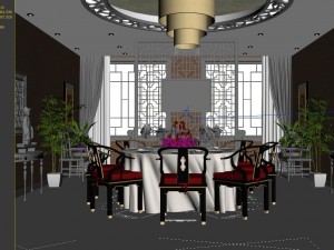 family - kitchen - restaurant 416 Modello 3D