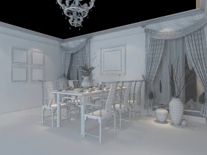 family - kitchen - restaurant 420 3D Model