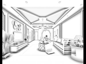 family - kitchen - restaurant 427 Model 3D