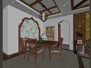 family - kitchen - restaurant 427 Model 3D
