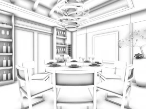 family - kitchen - restaurant 434 3D Model