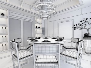family - kitchen - restaurant 434 3D मॉडल