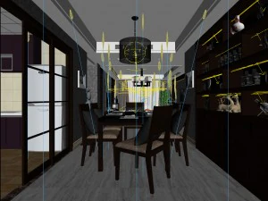 сім'я - кухня - ресторан 435 3D Модель