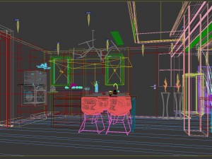 family - kitchen - restaurant 439 Modello 3D