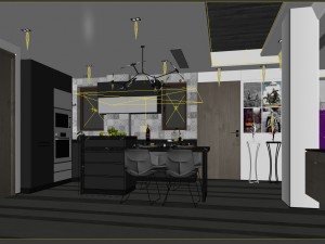 family - kitchen - restaurant 439 Modello 3D