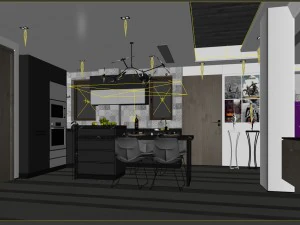 family - kitchen - restaurant 439 3D Model
