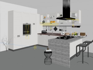family - kitchen - restaurant 442 3D Model