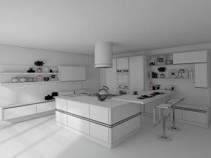 family - kitchen - restaurant 443 Modèle 3D