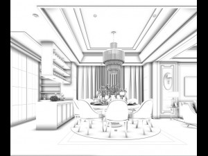 family - kitchen - restaurant 444 3D Model