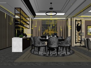 family - kitchen - restaurant 444 3D Model