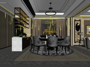 family - kitchen - restaurant 444 3D Model