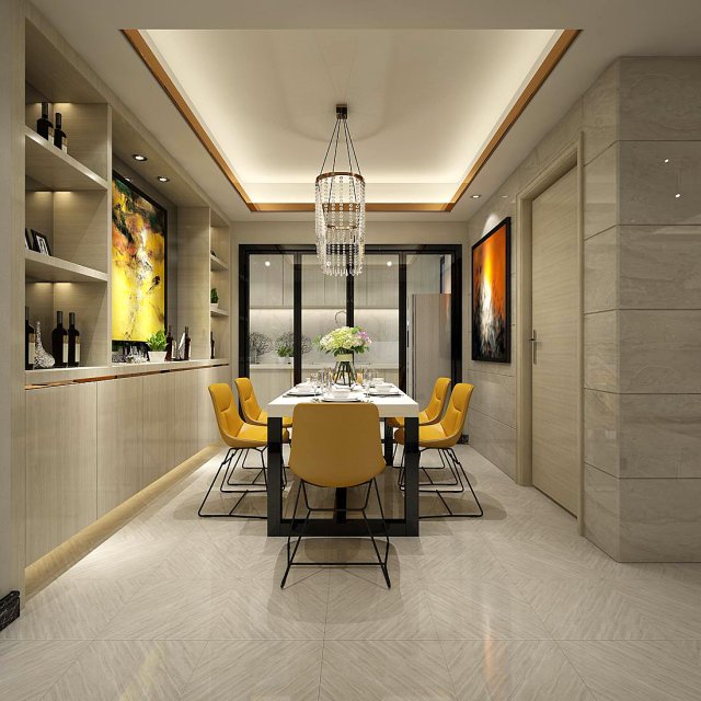 family - kitchen - restaurant 445 Modelo 3D .c4d .max .obj .3ds .fbx .stl .blend
