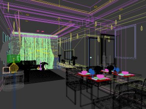 family - kitchen - restaurant 446 Modèle 3D