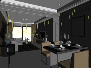 family - kitchen - restaurant 446 Modèle 3D