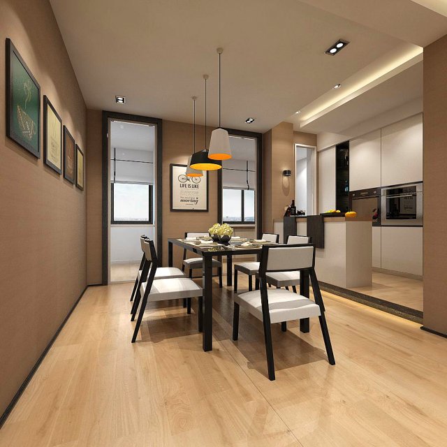 family - kitchen - restaurant 447 Modèle 3D .c4d .max .obj .3ds .fbx .stl .blend