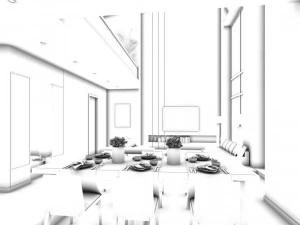 family - kitchen - restaurant 452 3D Model