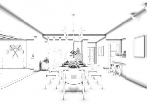 family - kitchen - restaurant 454 Modèle 3D