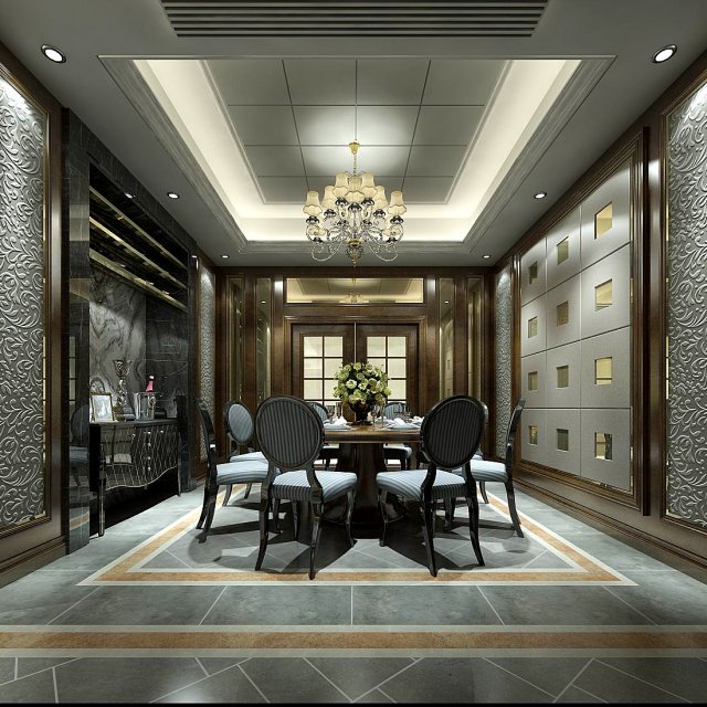 family - kitchen - restaurant 458 3D 模型 .c4d .max .obj .3ds .fbx .stl .blend 